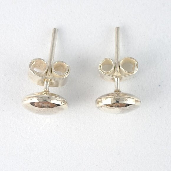 .950 Peruvian Sterling Silver Disk Stud Earrings - Picture 2 of 2